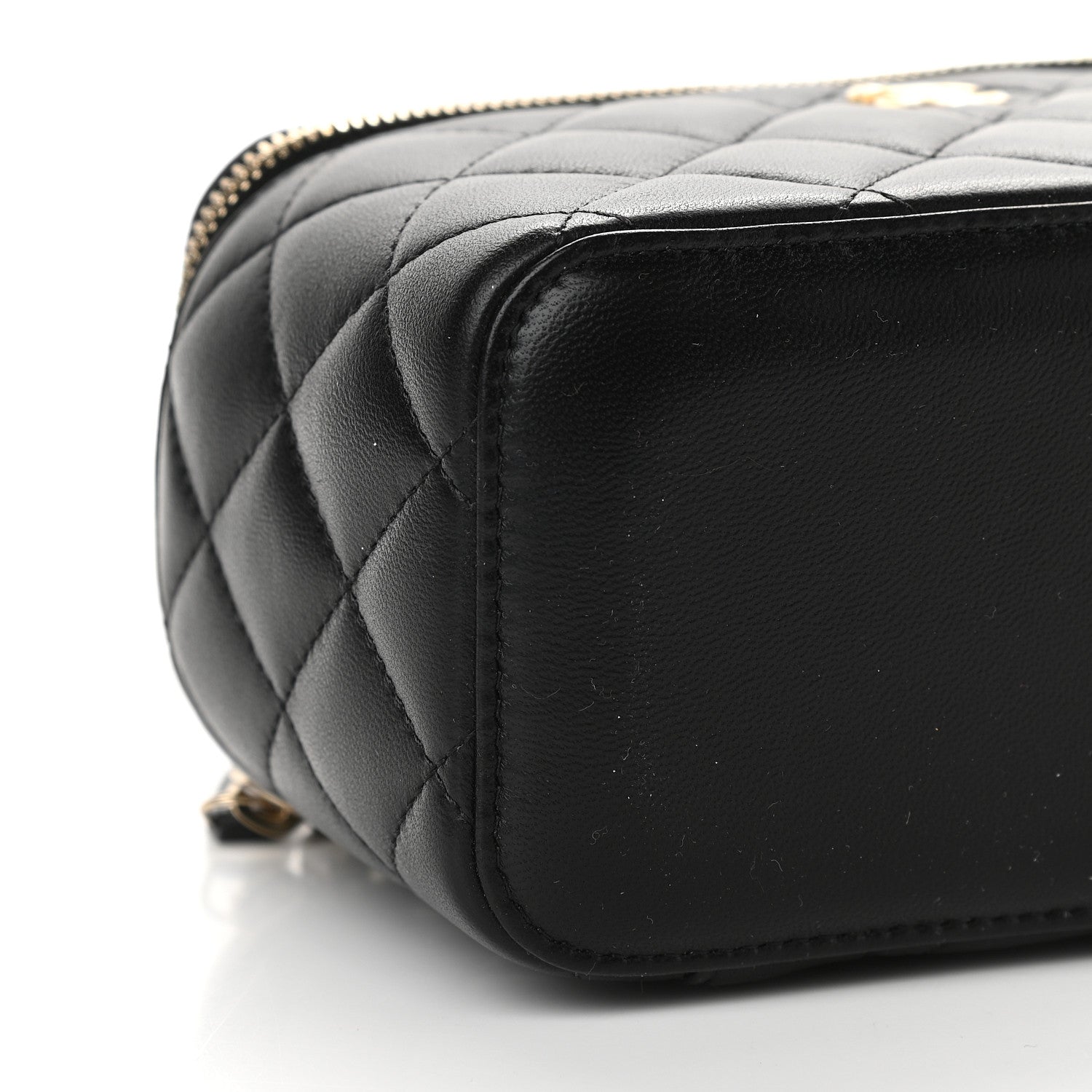 Chanel Lambskin Quilted Pearl Crush Small Vanity Case With Chain Black 8 of 9