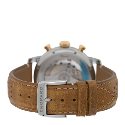 Chopard Stainless Steel 18K Yellow Gold Calfskin 40.5mm Mille Miglia Classic Chronograph Automatic Watch Blue 3 of 5
