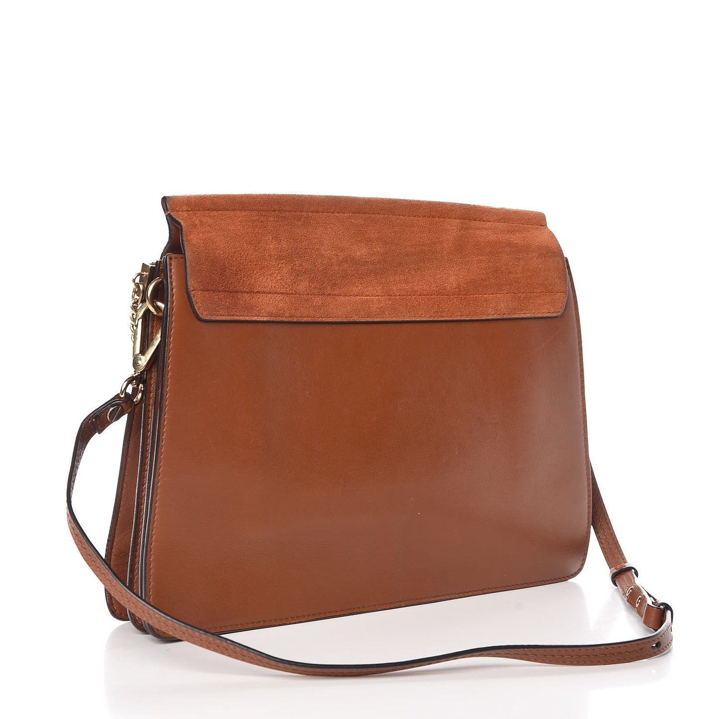 Suede Calfskin Medium Faye Shoulder Bag Tobacco