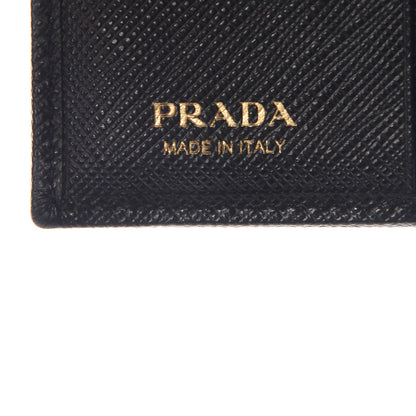 Prada Saffiano Metal Tri-Fold Wallet Black 6 of 9