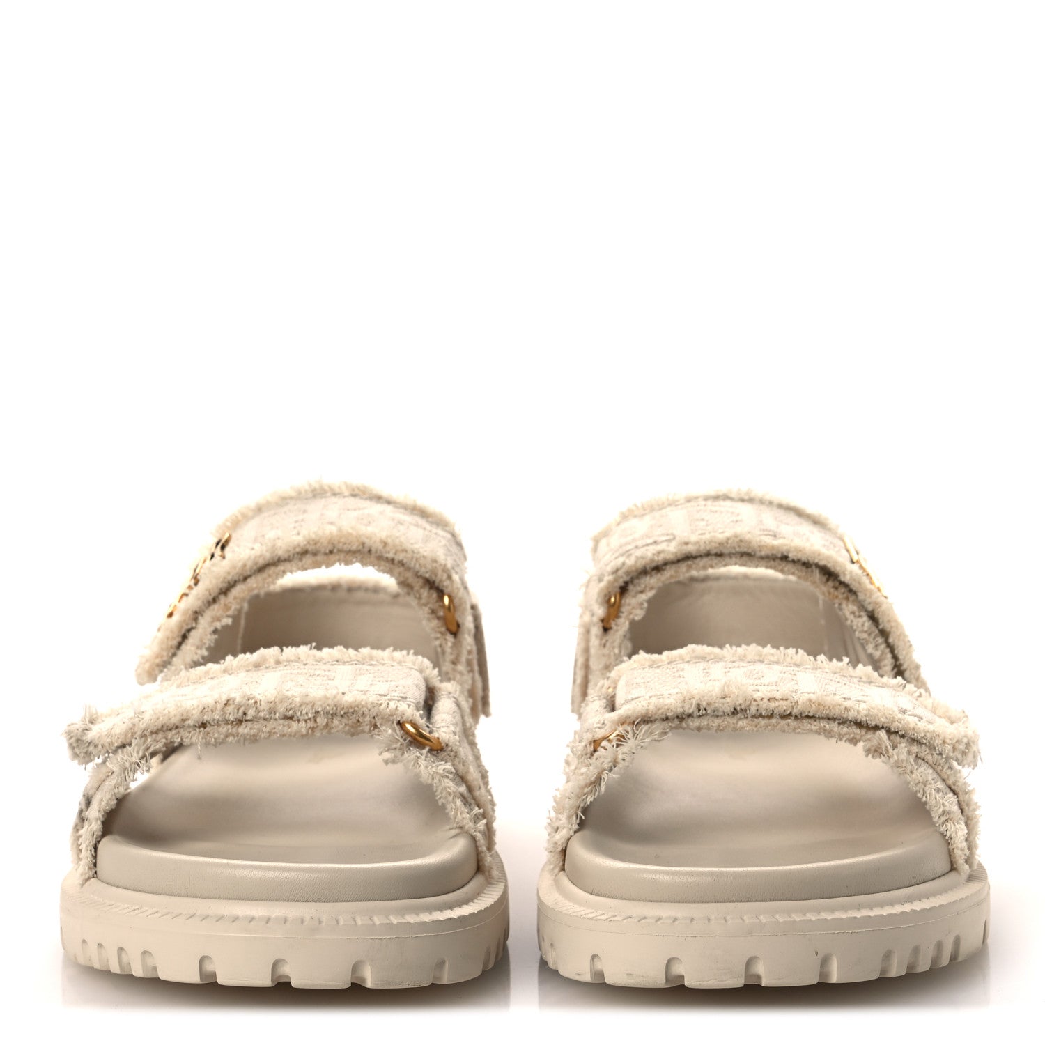 Christian Dior Cotton Dioract 10mm Sandals 36 Natural 4 of 12