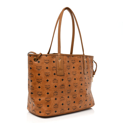 MCM Visetos Medium Liz Reversible Shopper Tote Cognac 4 of 17
