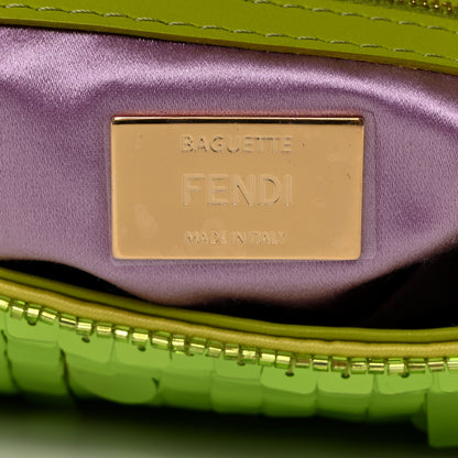 Fendi Sequin Paillettes Vitello Grace Sex and the City Baguette Wasabi 7 of 10
