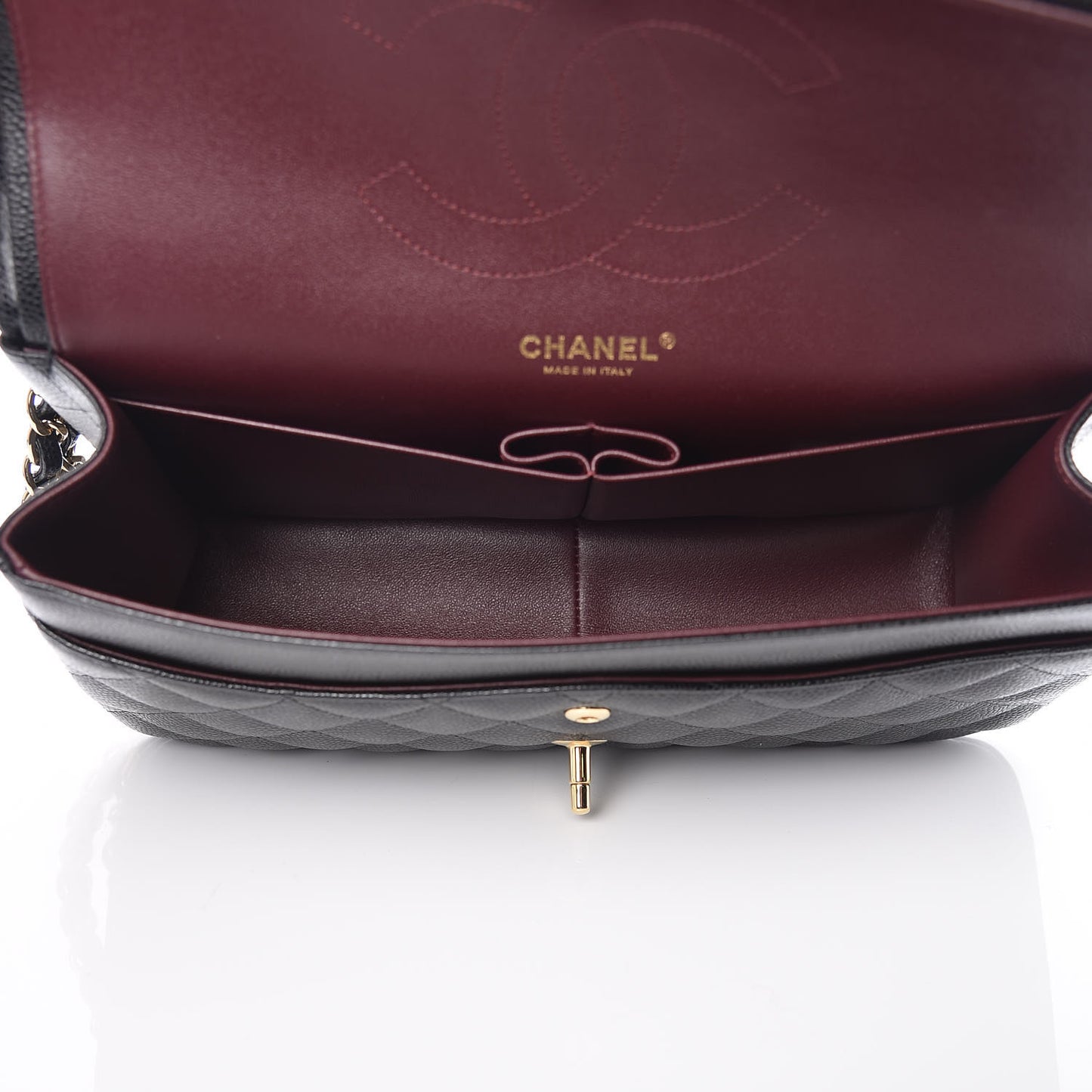 Caviar Quilted Jumbo Double Flap Black