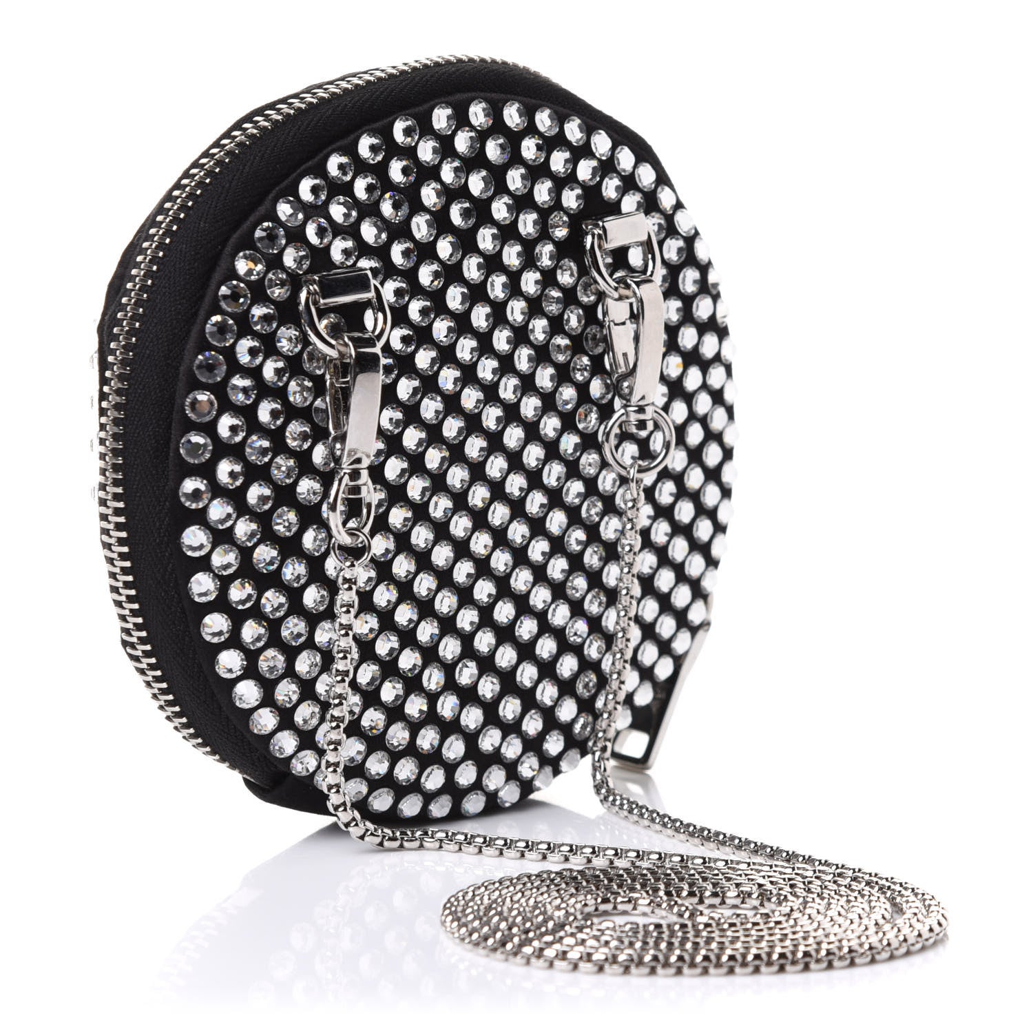 Prada Satin Crystal Round Shoulder Bag Cristal 3 of 11