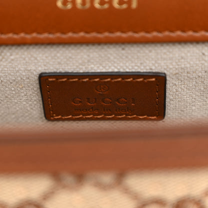 Gucci New Canvas Charisma Calfskin Crystal GG Monogram Mini Horsebit 1955 Shoulder Bag Camel Ebony 6 of 10