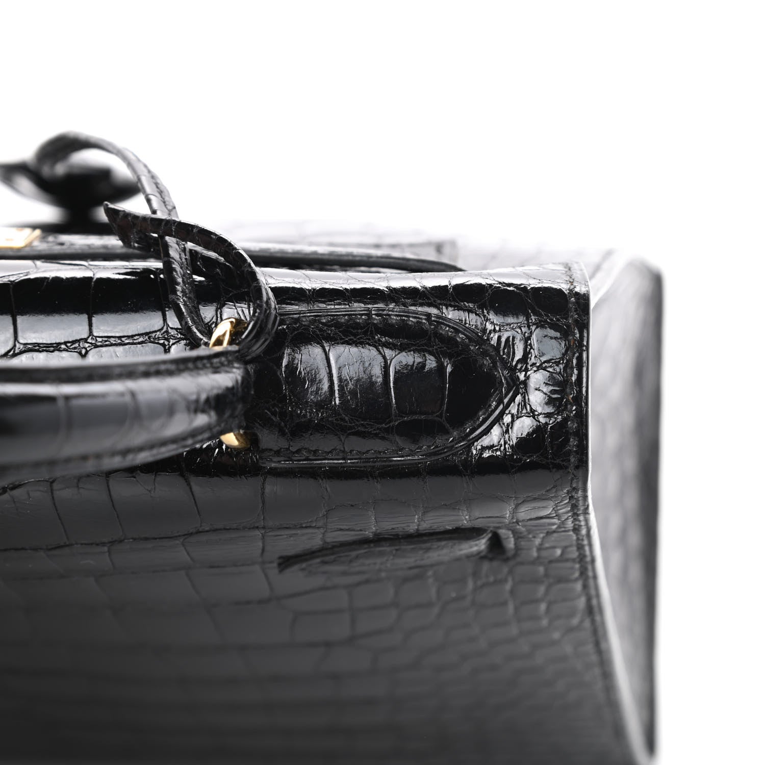 Hermes Shiny Alligator Kelly Sellier 28 Black 9 of 39