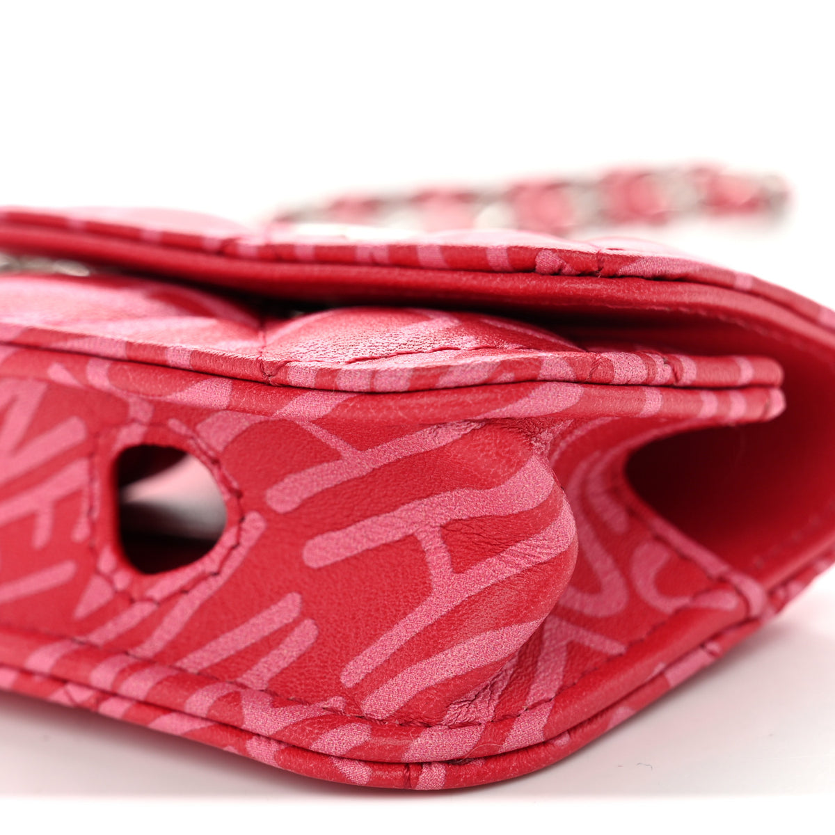 Lambskin Logo Printed Quilted Airpods Pro Case Dark Pink