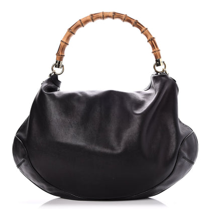 Gucci Calfskin Peggy Bamboo Top Handle Hobo Black 1 of 8