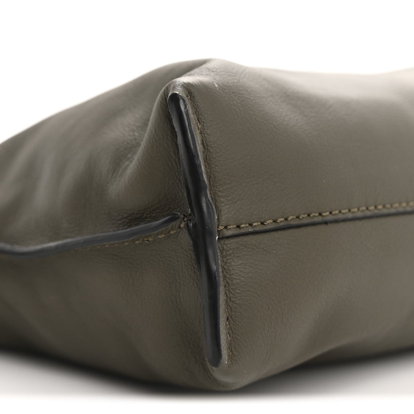 Mellow Nappa Donut Chain Flamenco Knot Clutch Khaki Green