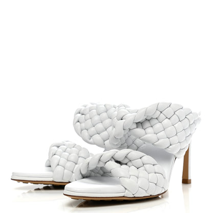 Bottega Veneta Nappa Twisted Padded Intrecciato Curve Slide Sandals 37.5 Optic White 3 of 7