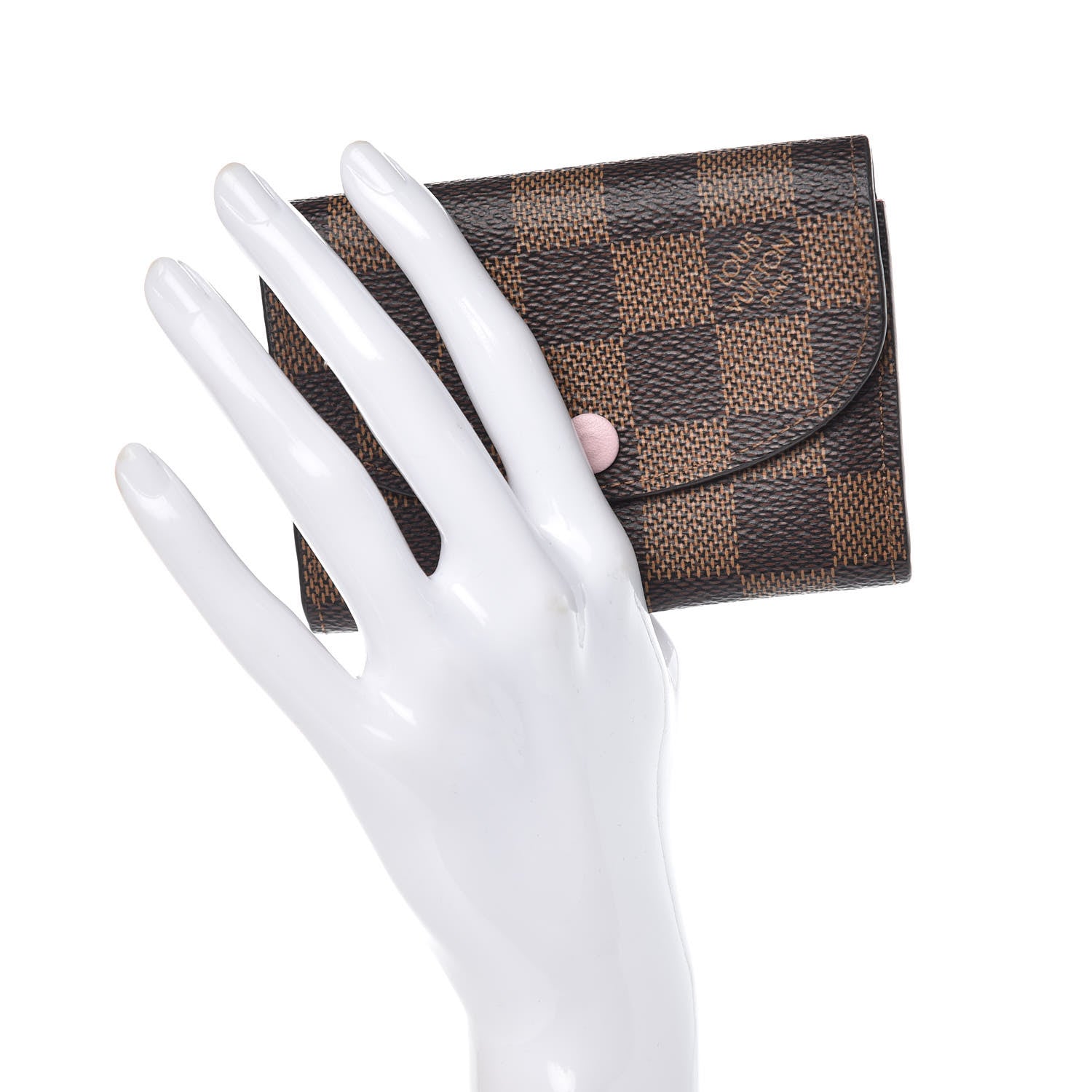 Louis Vuitton Damier Ebene Rosalie Coin Purse Rose Ballerine 2 of 9