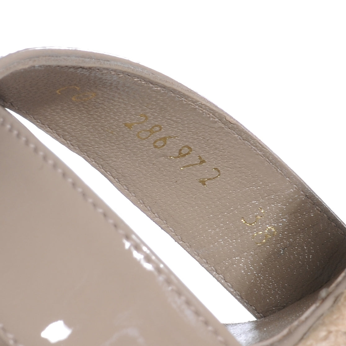 Saint Laurent Patent Malo Platform Espadrille Wedge Sandals 38 Beige 8 of 8