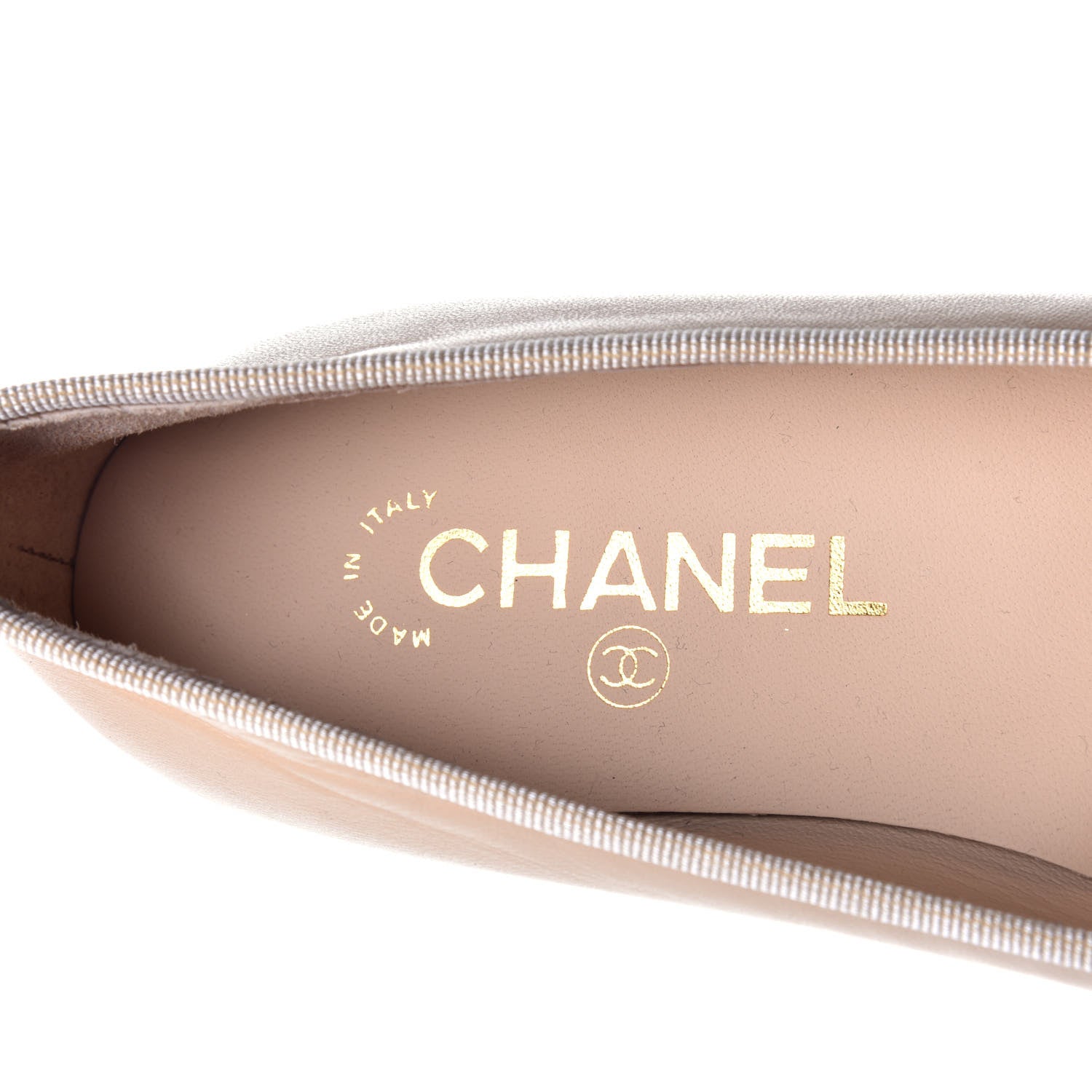 Chanel Lambskin CC Cap Toe Ballerina Flats 37 Beige Black 7 of 8