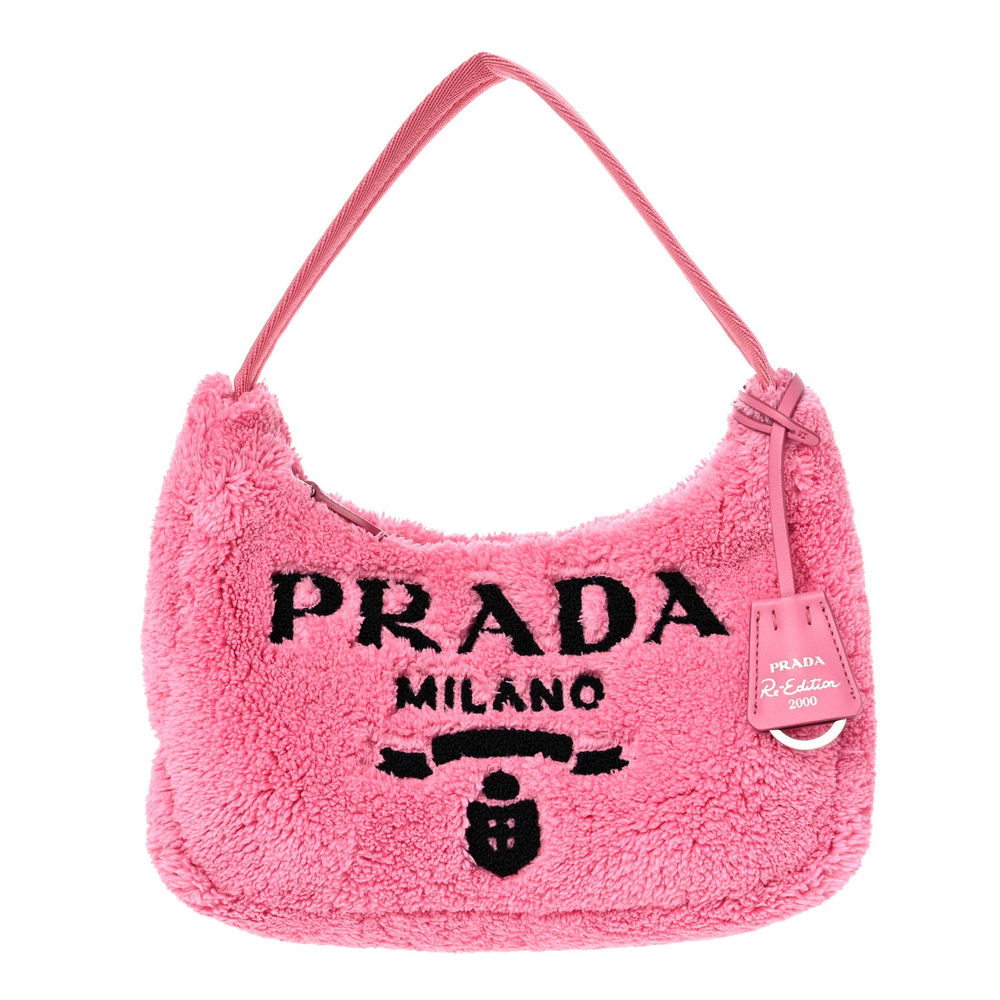 Terry Cloth Mini Re-Edition 2000 Bag Petalo Black