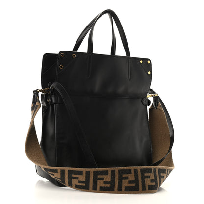 Fendi Vitello Grace Matte Large Flip Tote Black 4 of 15