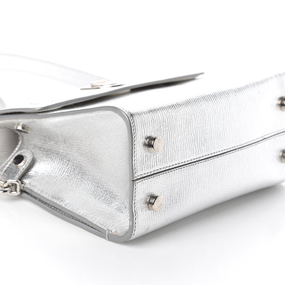 Christian Dior Metallic Grained Calfskin Mini Diorever Flap Silver 6 of 7
