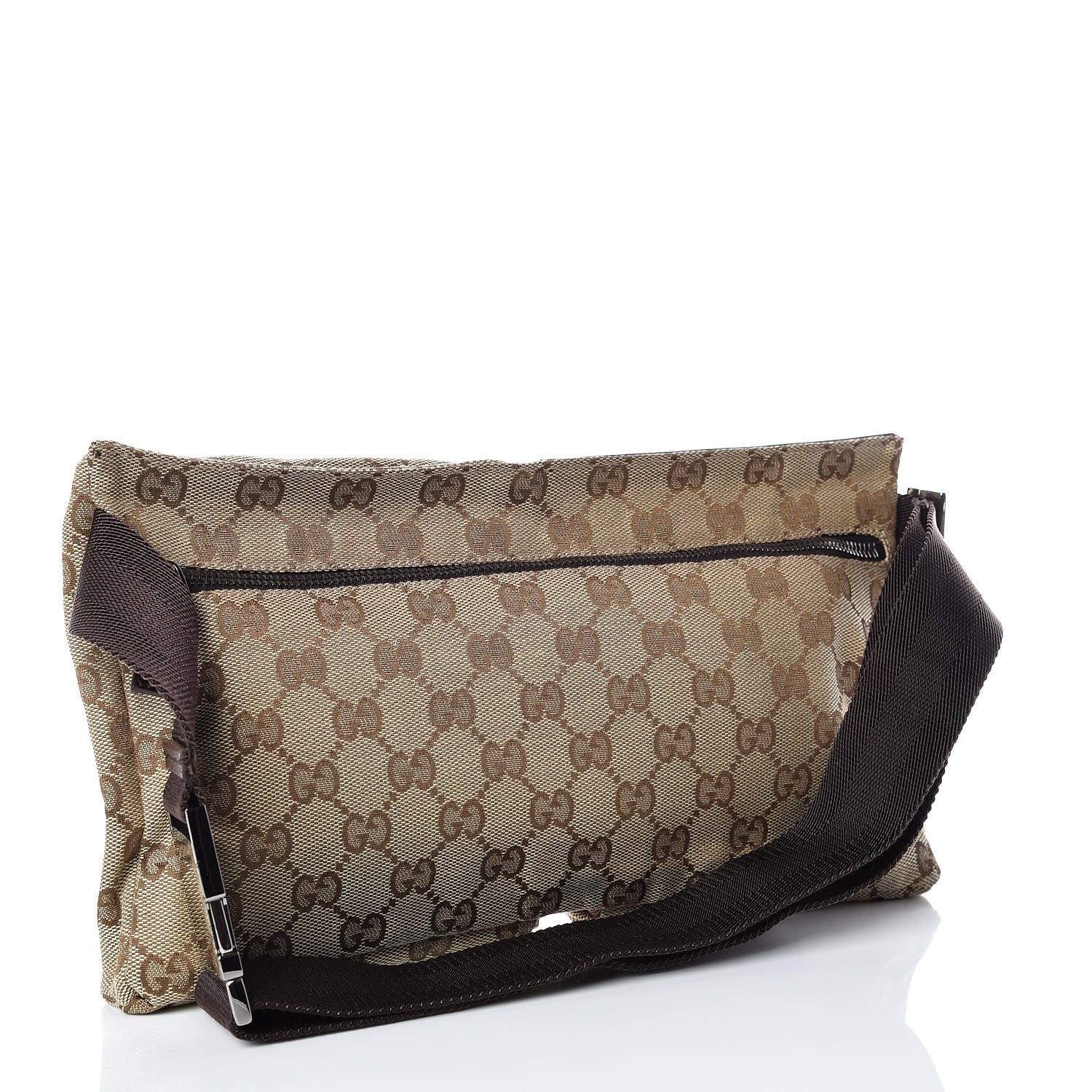 Gucci GG Monogram Double Pocket Belt Bag Dark Brown 3 of 17