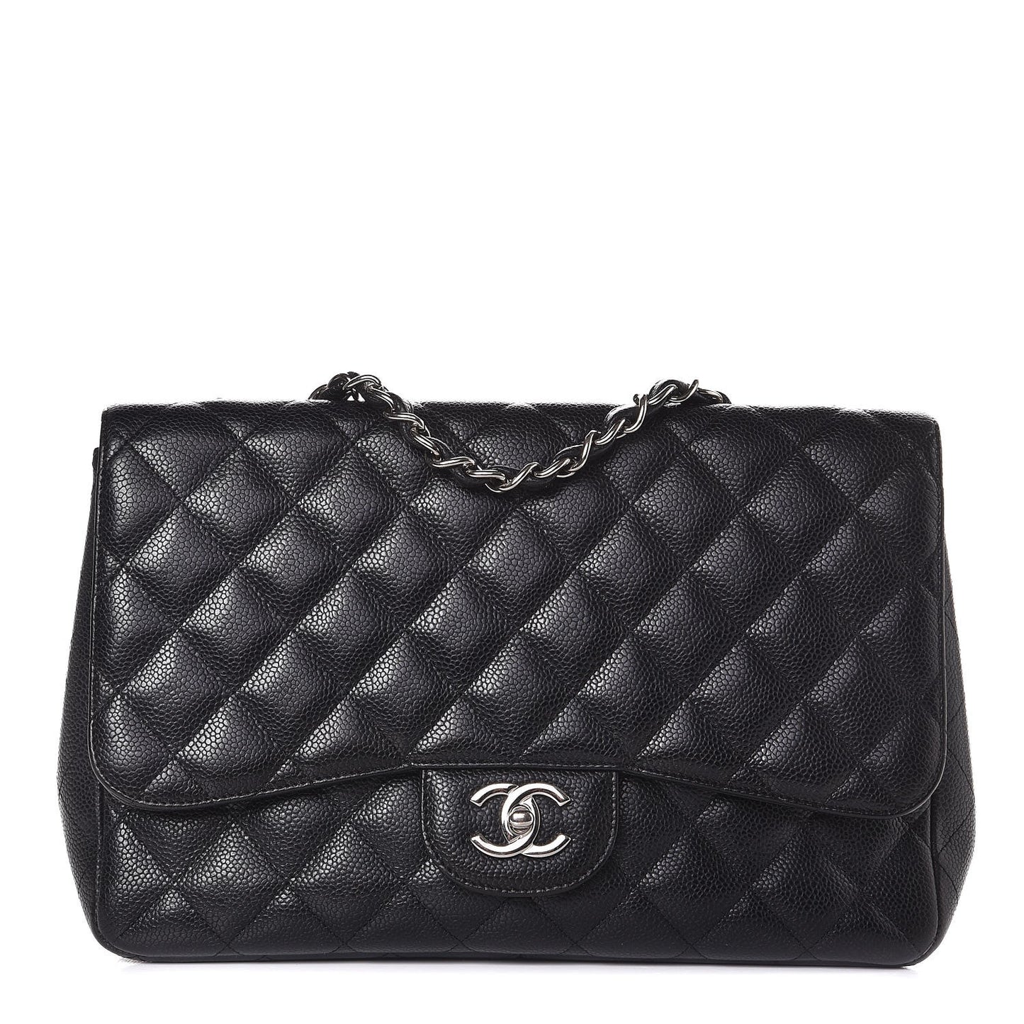 Caviar Quilted Jumbo Single Flap Black