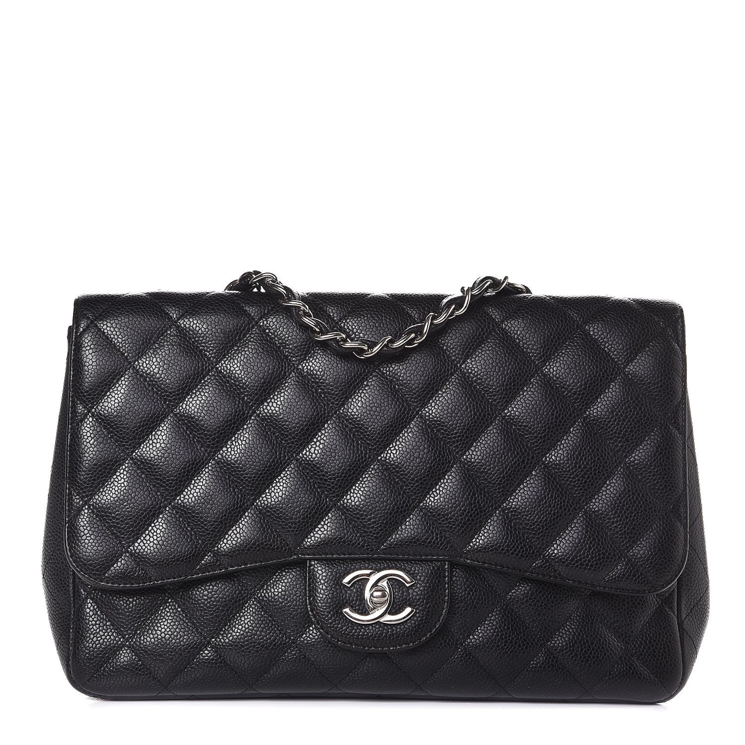 Chanel Caviar Quilted Jumbo Single Flap Black 1 of 7
