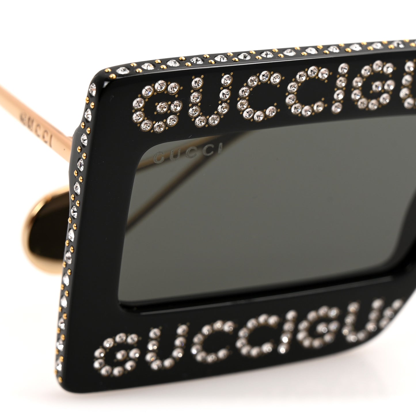 Acetate Crystal Mask-Frame Sunglasses GG0431S Black