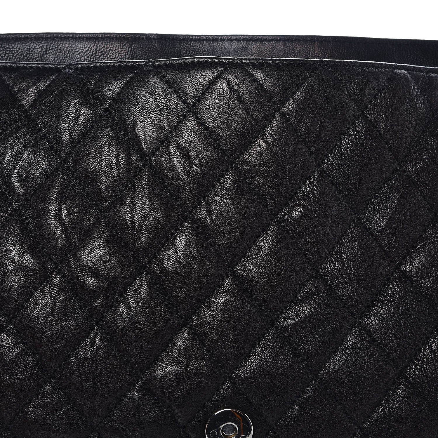 Chanel Washed Lambskin Quilted Maxi Chain Around Flap Black 10 of 10