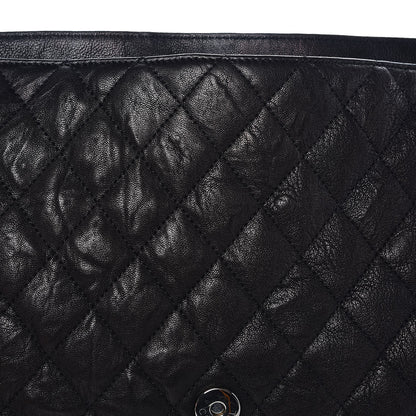 Chanel Washed Lambskin Quilted Maxi Chain Around Flap Black 10 of 10