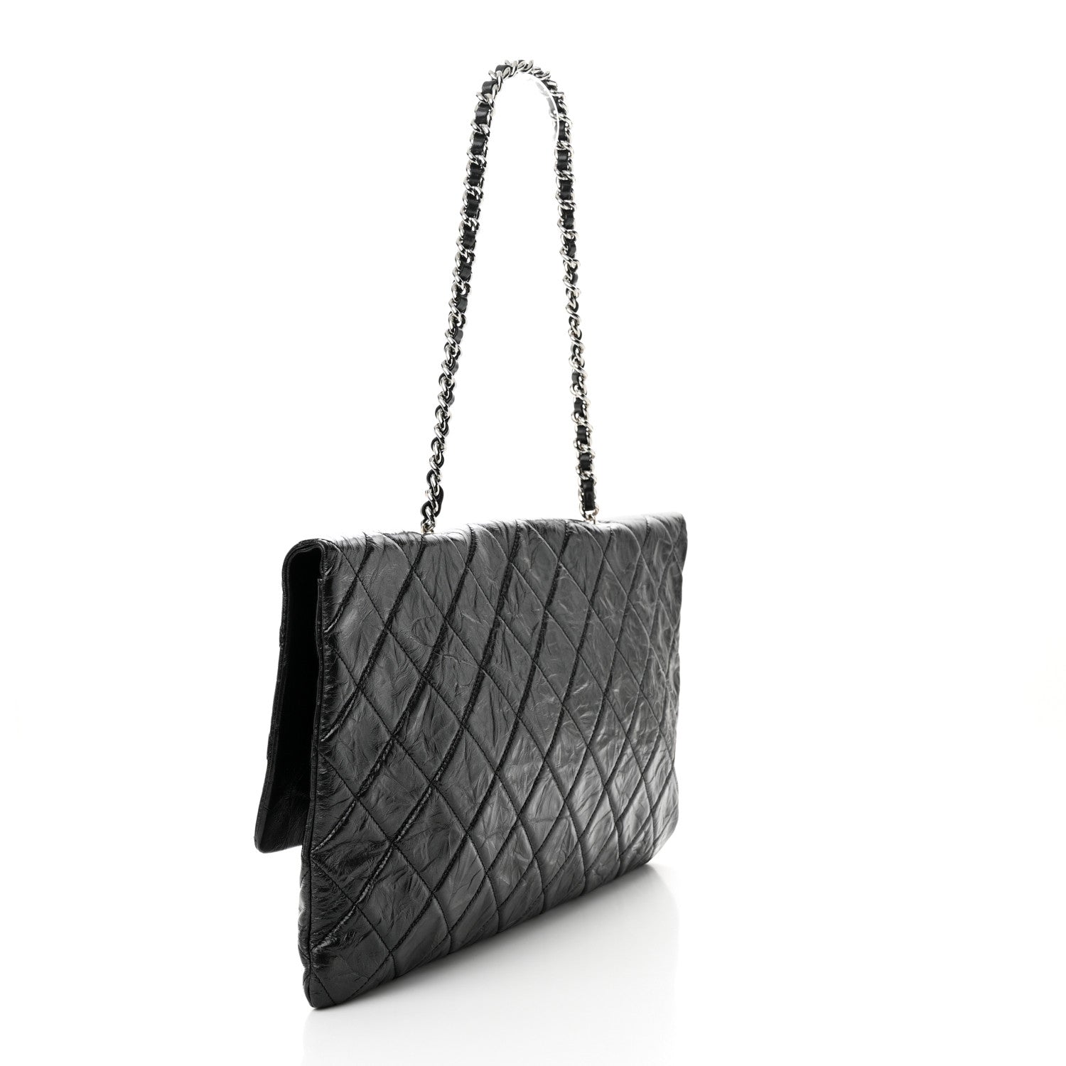Chanel Metallic Crumpled Calfskin Big Bang Large Flap Bag Black 3 of 10