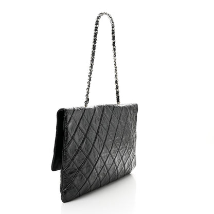 Chanel Metallic Crumpled Calfskin Big Bang Large Flap Bag Black 3 of 10