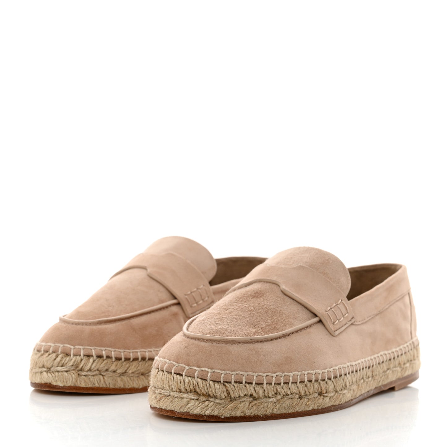 Suede Calfskin Womens Trip Espadrilles 37 Bois de Santal