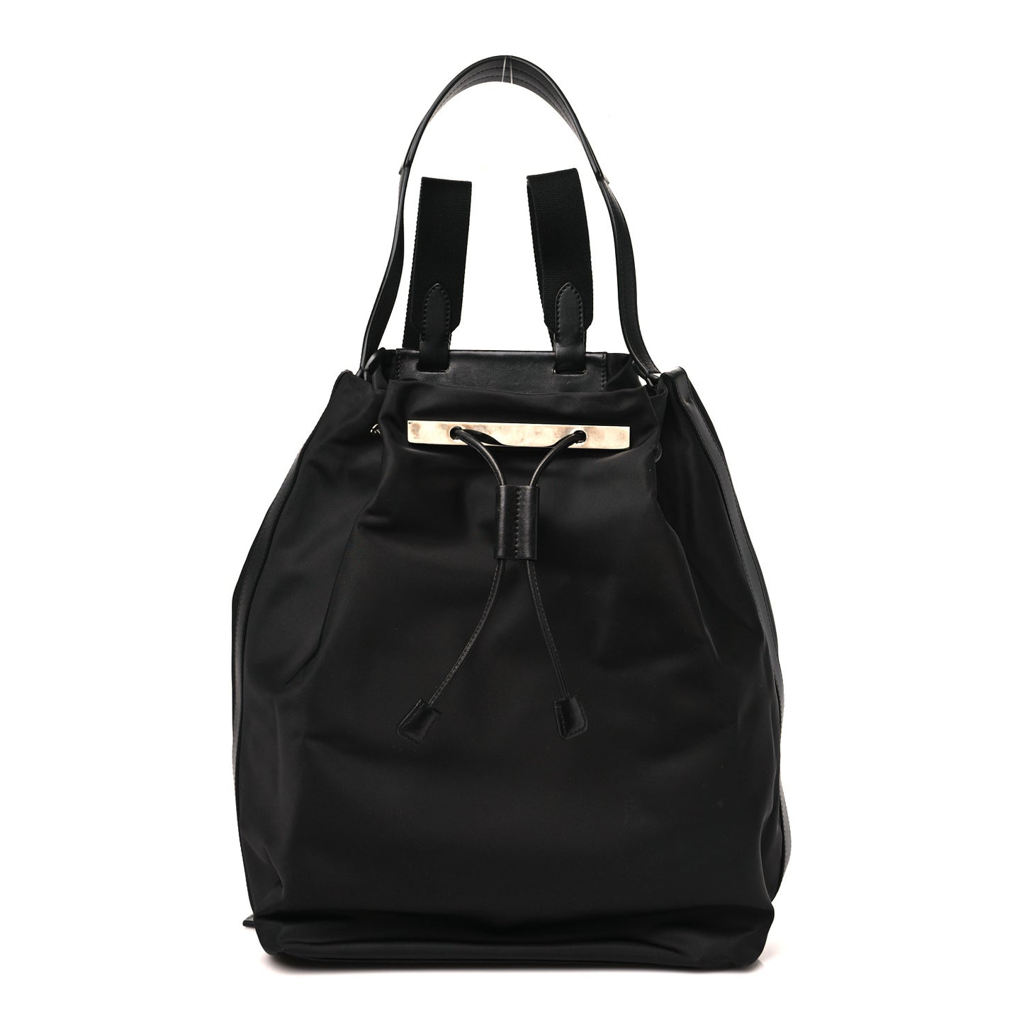 Nylon Calfskin Backpack 11 Black