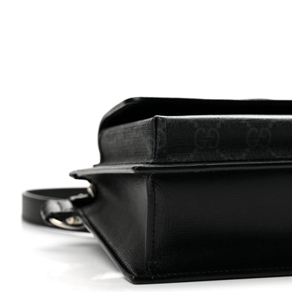 Gucci GG Supreme Monogram Canvas Interlocking G Belt Bag Black 9 of 12