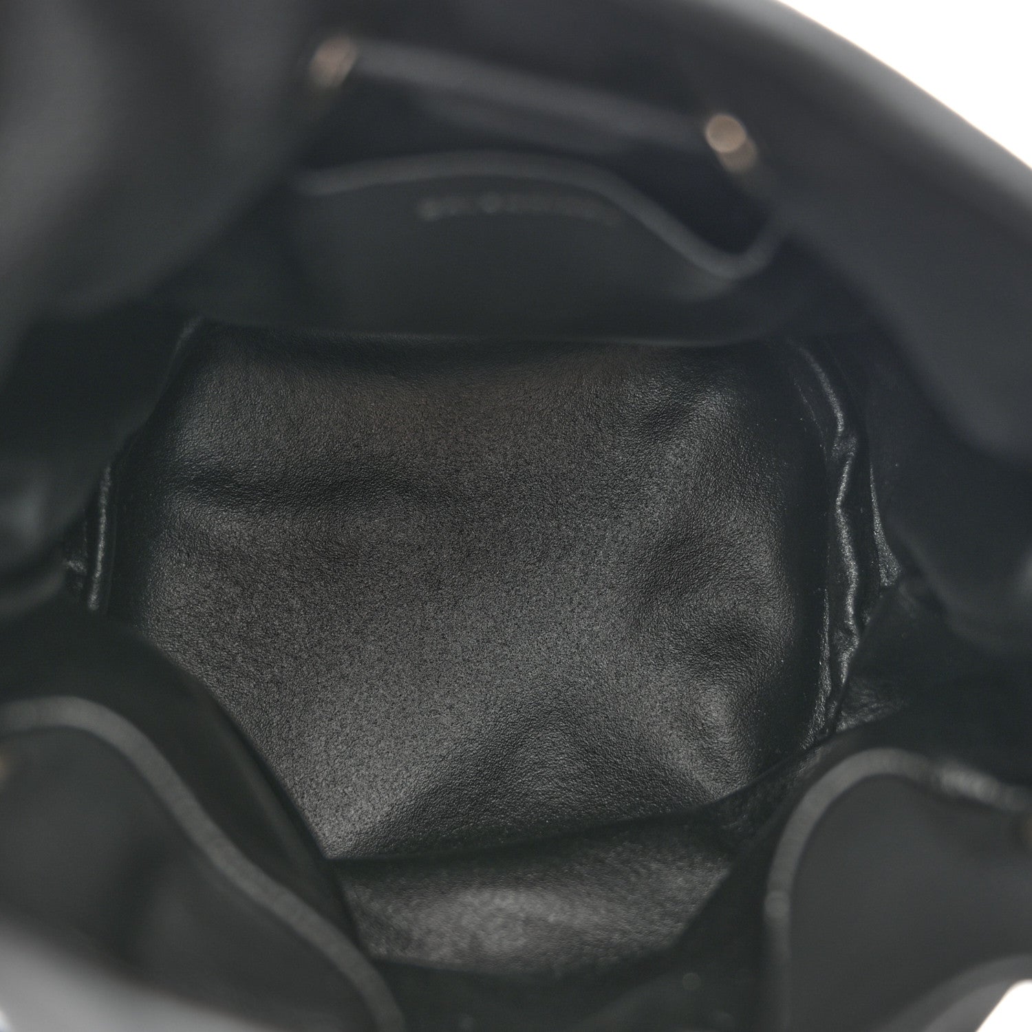 Balenciaga Smooth Calfskin Logo XS Everyday Drawstring Bucket Bag Black 5 of 10