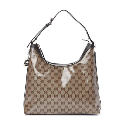 Gucci Crystal Monogram Hobo Dark Brown 1 of 10