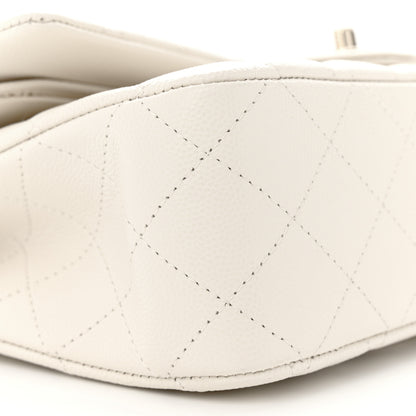 Chanel Caviar Quilted Medium Double Flap White 9 of 13