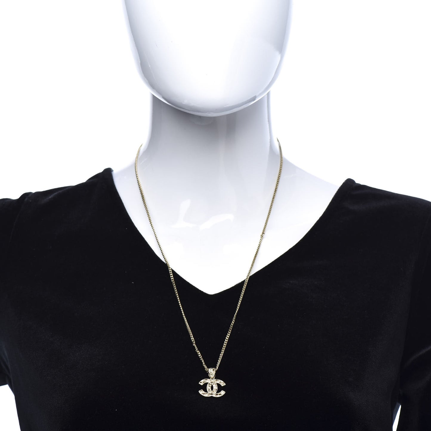 Tweed Effect CC Necklace Gold