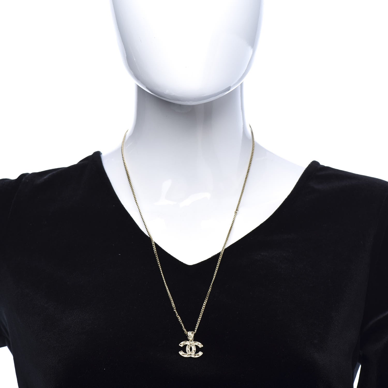 Chanel Tweed Effect CC Necklace Gold 2 of 6