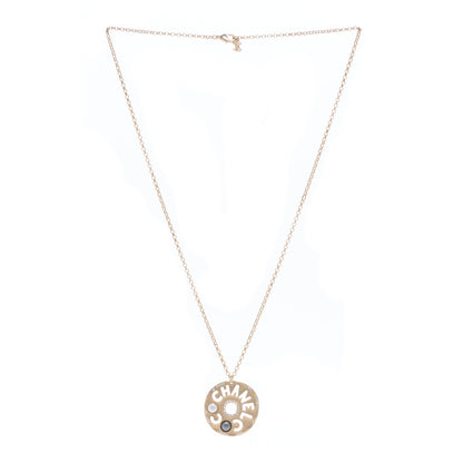 Chanel Crystal Pearl Papyrus Necklace Gold 2 of 3