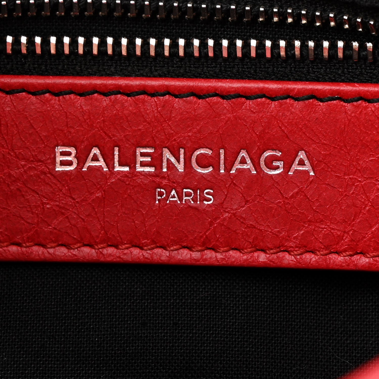 Balenciaga Agneau Classic Silver Hardware Mini City Logo Strap Red Black 7 of 14