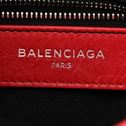 Balenciaga Agneau Classic Silver Hardware Mini City Logo Strap Red Black 7 of 14
