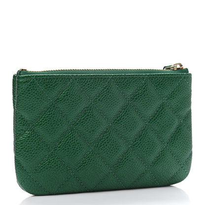 Chanel Caviar Quilted Small Cosmetic Case Green 3 of 10