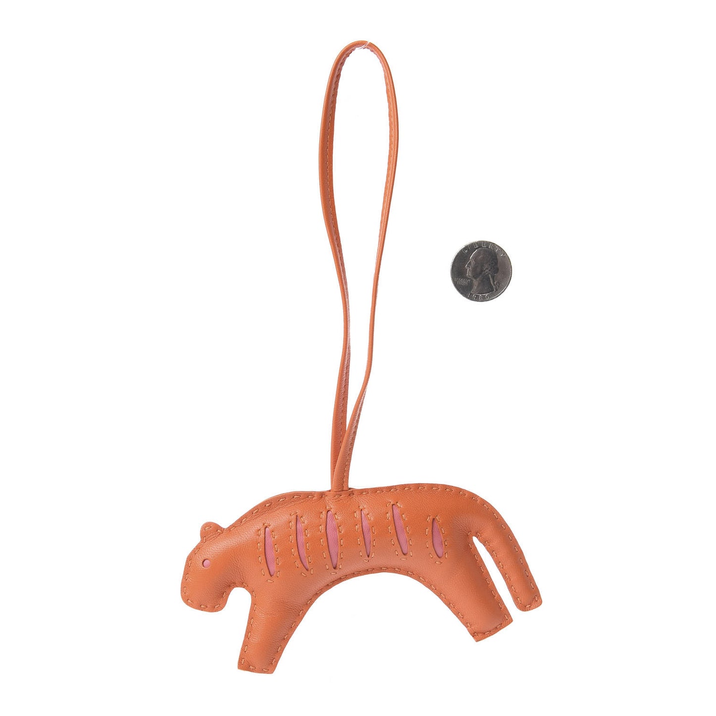 Milo Lambskin Rooroo Bag Charm Feu Rose Azalea