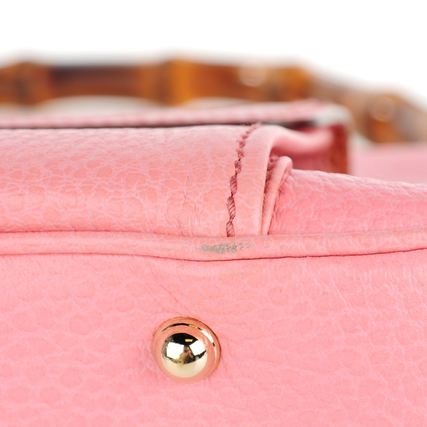 Calfskin Bamboo Top Handle Bag Pink