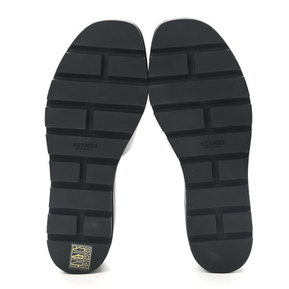 Hermes Calfskin Suede Eze 30 Sandals 37 Black 5 of 9