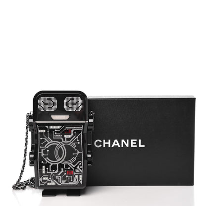 Chanel Plexiglass Crystal Robot Minaudiere Clutch Black 43 of 51