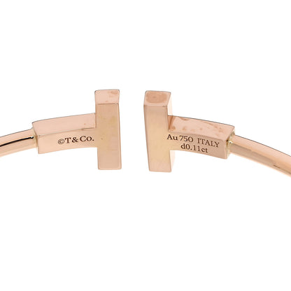 Tiffany 18K Rose Gold Diamond Mother of Pearl T Wire Bracelet 3 of 3