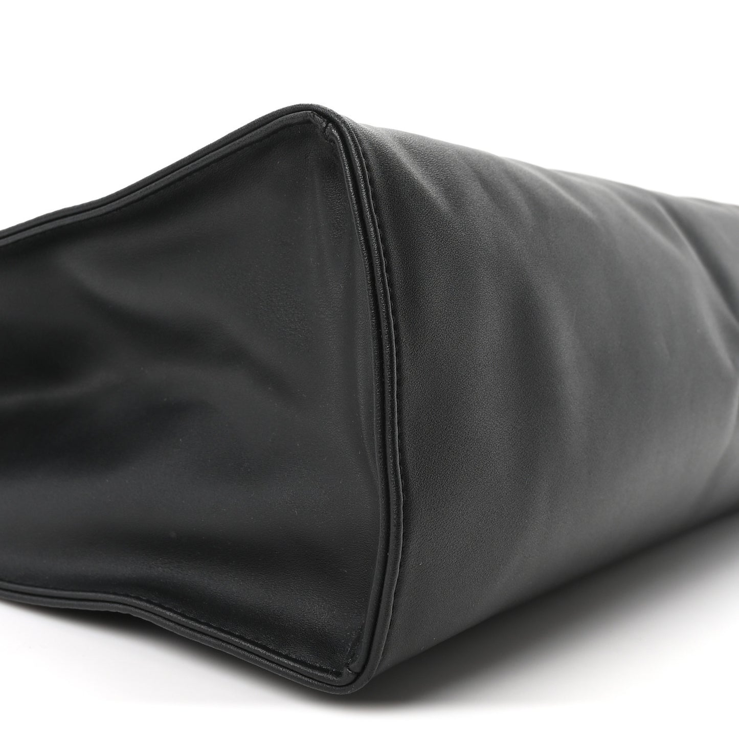 Vegan Leather Medium Shopping Bag Black