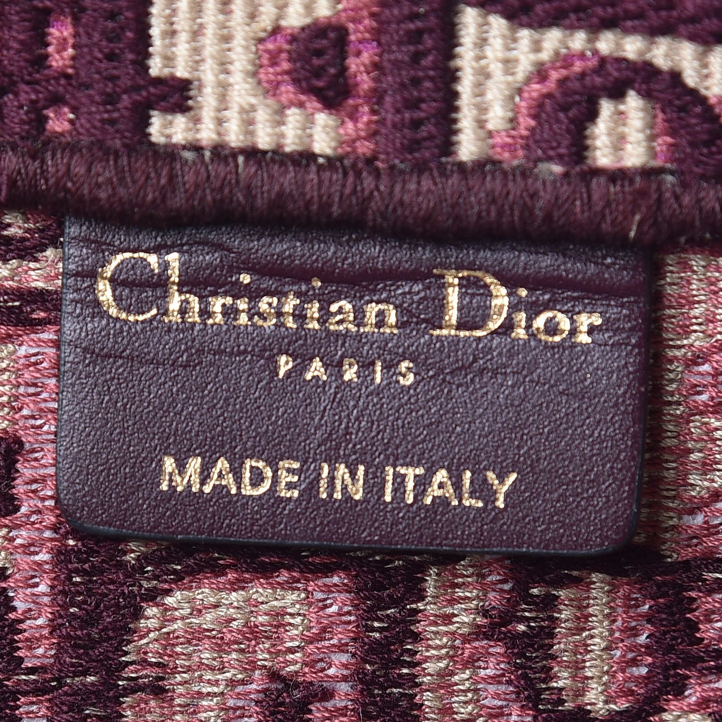 Oblique Large Book Tote Burgundy Multicolor