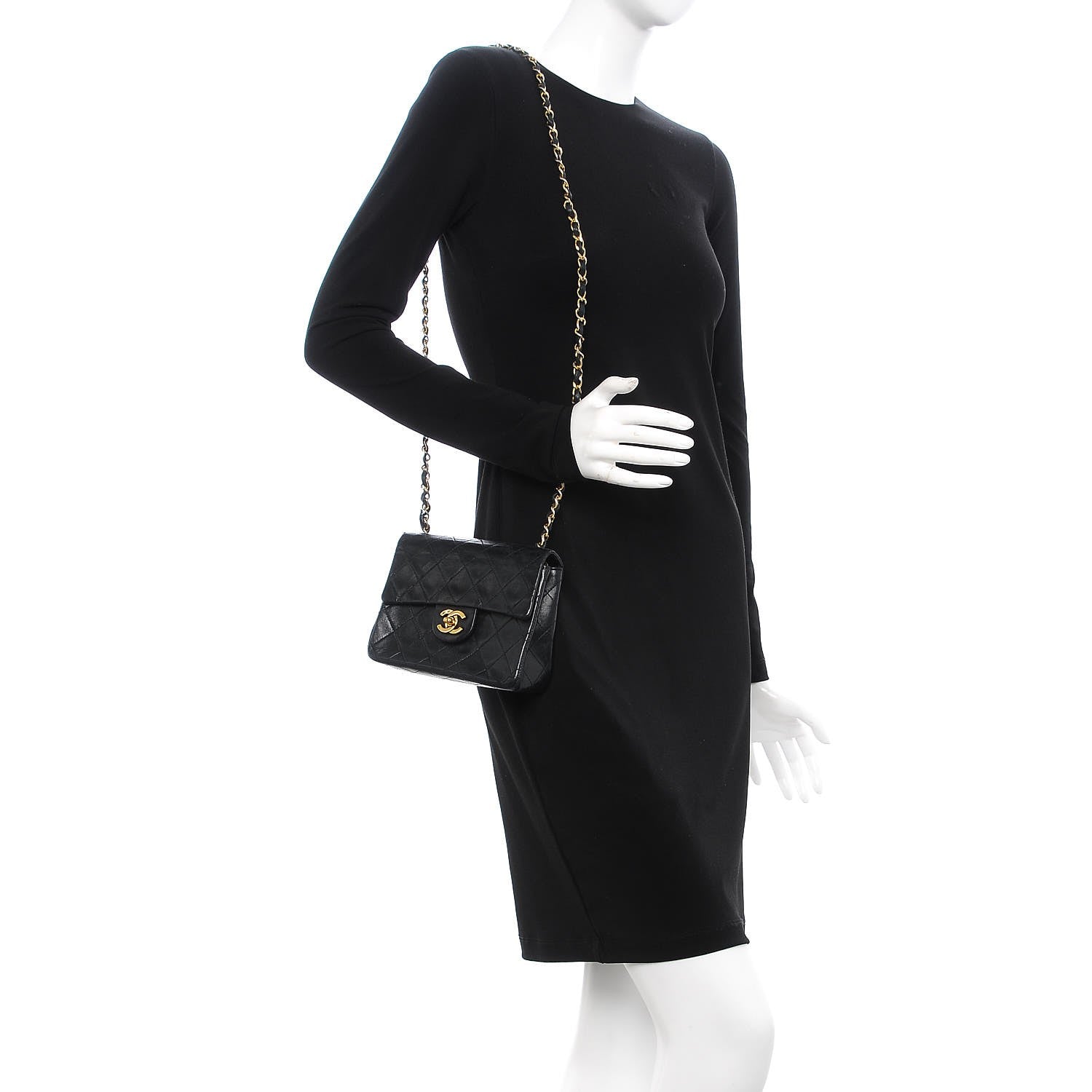 Chanel Lambskin Quilted Mini Square Flap Black 2 of 21