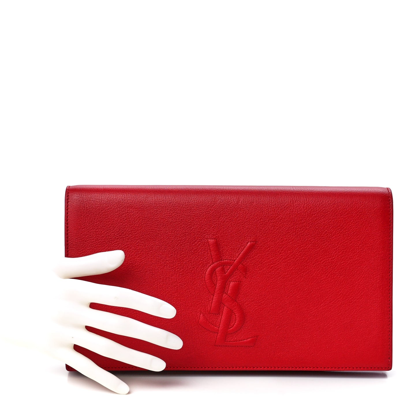 Calfskin Monogram Large Belle De Jour Clutch Red